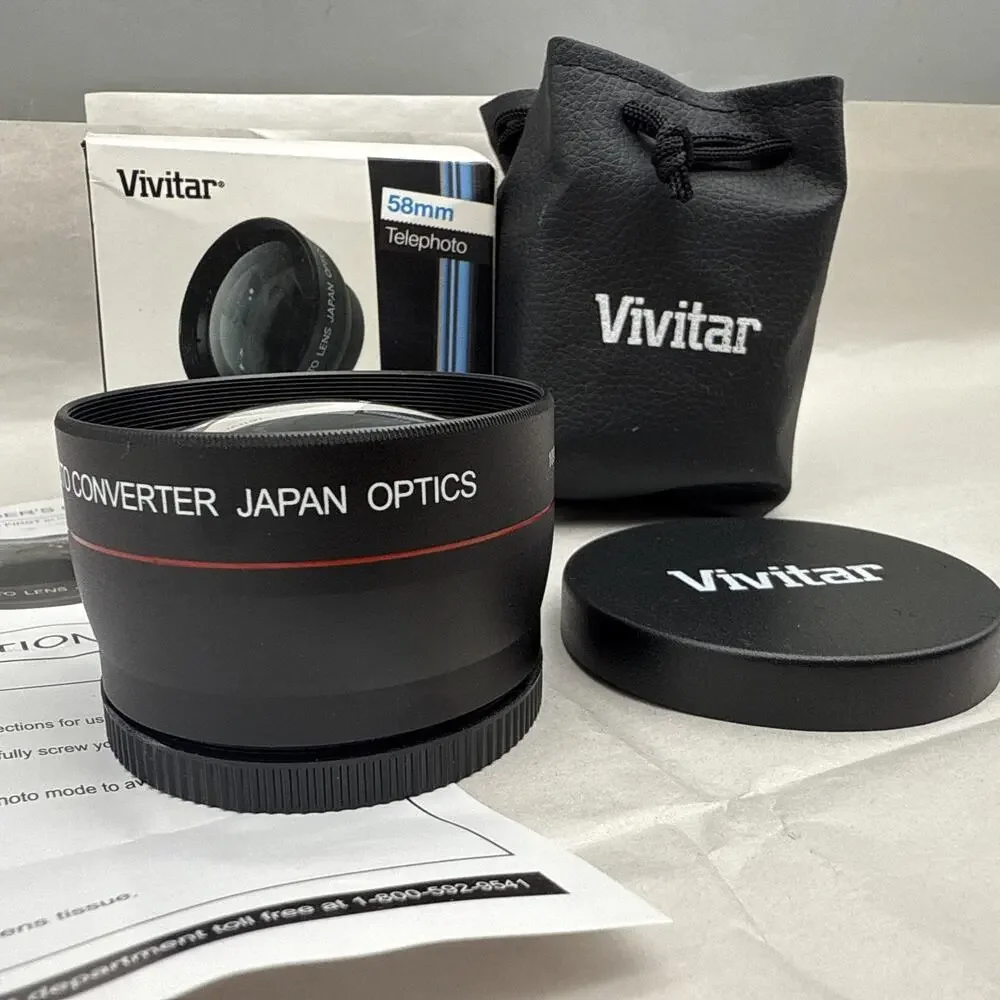 Vivitar 2.2x Professional Telephoto Lens 58mm HD4 Optics VIV-58T Unused *READ...